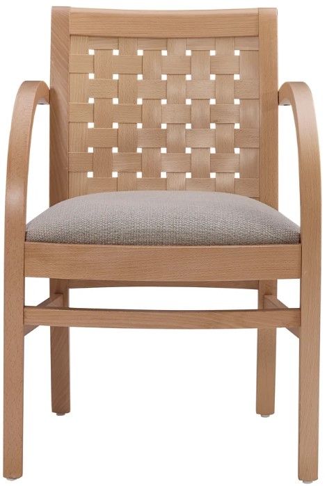 Linon Wendy Cream/Natural Upholstered Arm Chair-2