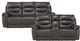 Mazin Furniture Lance 2 Piece Brown Sofa/Loveseat Set-0