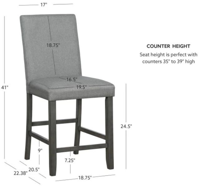 Powell® Seneca 2-Piece Gray Counter Stool Set-2