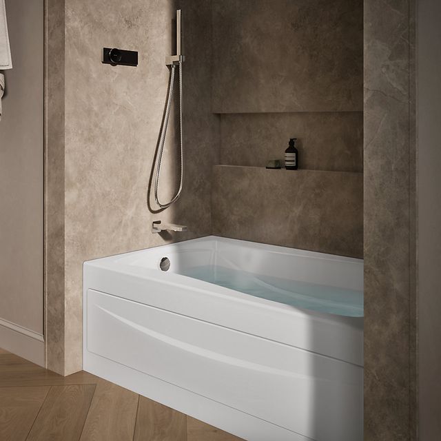KOHLER® Mariposa® White 60" x 36" Alcove Heated Whirlpool - Left Drain-1