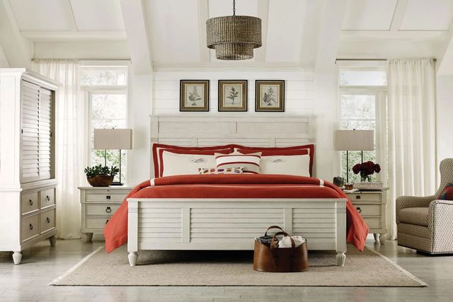 American Drew® Grand Bay Acadia White Queen Panel Bed-1