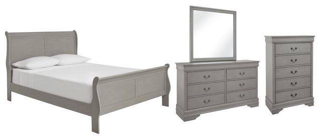 Signature Design by Ashley® Kordasky 4-Piece Gray Queen Sleigh Bed Set-0