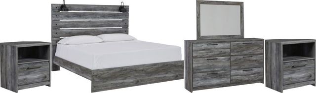 Signature Design by Ashley® Baystorm 5-Piece Gray King Panel Bed Set-0