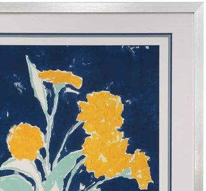 Stylecraft Sketchbook Florals Dark Blue/Dark Yellow/Light Green Wall Art-1