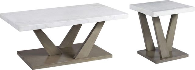 Elements International Greta 2-Piece Gray Occasional Table Set-0