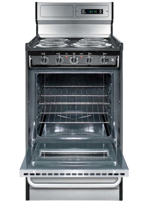 Summit® Professional 20" Stainless Steel Freestanding Electric Range-1