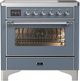 Ilve® Majestic III 36" Blue Gray Pro Style Induction Range with Triple Glass Door and Chrome Trim-0