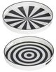 A & B Home Quinn 2-Piece Black/White Round Tray Set-0