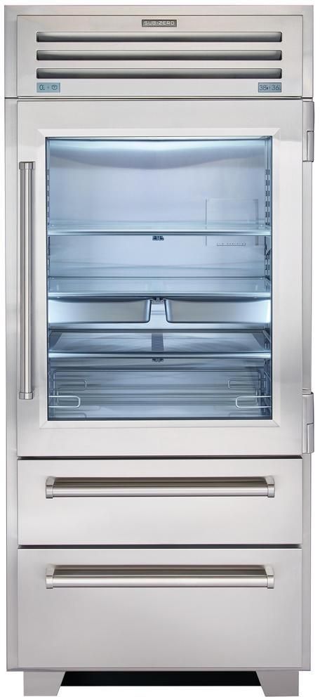Sub-Zero® PRO Series 36" 22.7 Cu. Ft. Stainless Steel Frame Built-InBottom Freezer Refrigerator-0