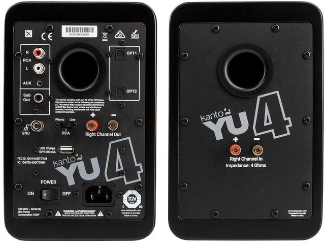 Kanto YU4 Matte Black Powered Speakers (Pair)-3