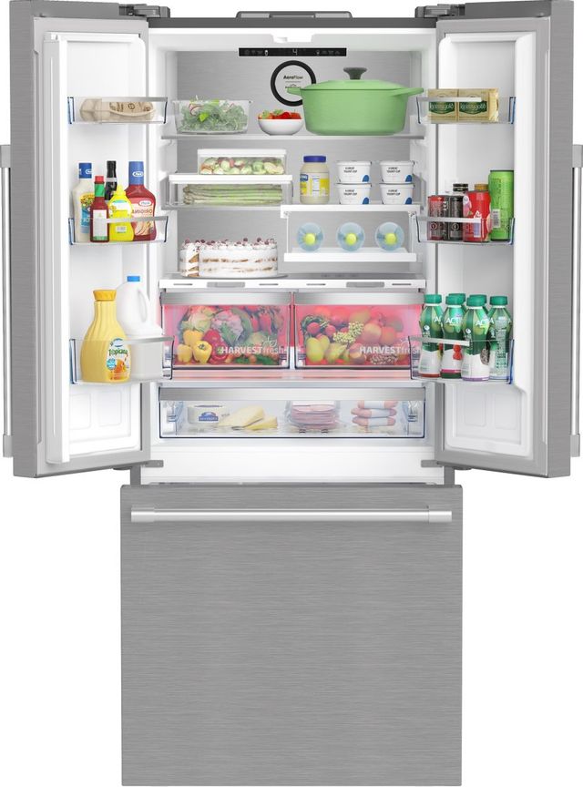 Beko 30 in. 16.1 Cu. Ft. Fingerprint-Free Stainless Steel Counter Depth French Door Refrigerator-1