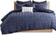 Olliix by Urban Habitat Indigo Blue King/California King Brooklyn Cotton Jacquard Duvet Cover Set-1