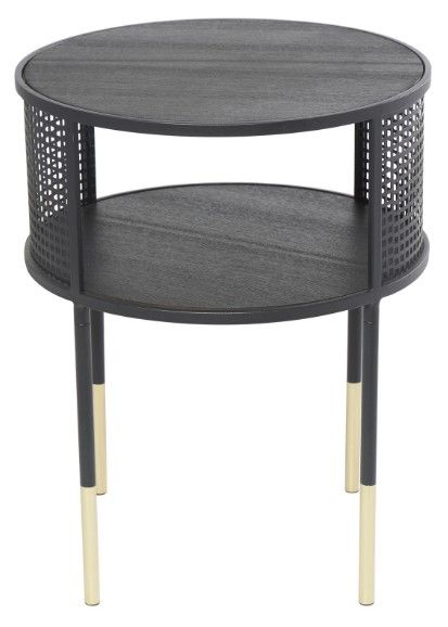 Deco Marche Black Geometric Open Grid  Accent Table-2