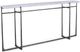 Century® Customizable Calore White Carrera Console Table with Pewter Metal Base-0