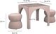 TOV Furniture Tomlin 3-Piece Light Pink Game Table and Two Ottomans Set-2