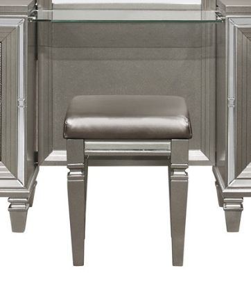 Mazin Furniture Tamsin Grey Vanity Stool
