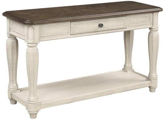 Bernards Linden Brown Sofa Table with White Base-0