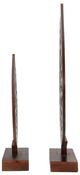 A & B Home 2-Piece Brown Intrinsic Leaf Statuary Set-1