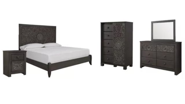 Signature Design by Ashley® Paxberry 5-Piece Black King Panel Bed Set-0