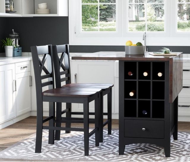 Jofran Inc. Asbury Park 3-Piece AP Black/Autumn Brown Dining Set-1