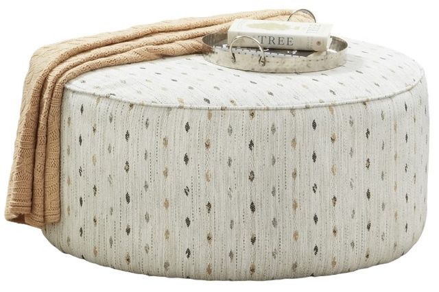 Fusion Furniture Palm Beach Iron Hedda Desert White Cocktail Ottoman-0