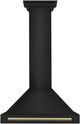 ZLINE Autograph Edition 30" Black Stainless Steel Wall Mounted Range Hood with Champagne Bronze Handle-0