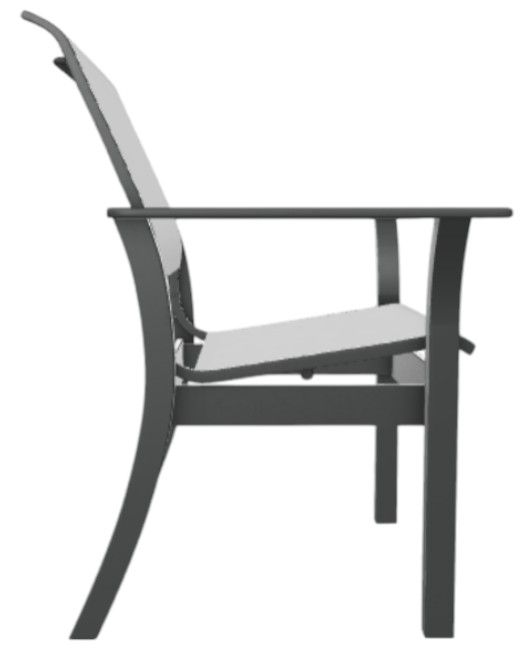 Telescope Casual Leeward Abalone/Graphite Fabric/Polymer Outdoor MGP Sling Stacking Cafe Chair-2
