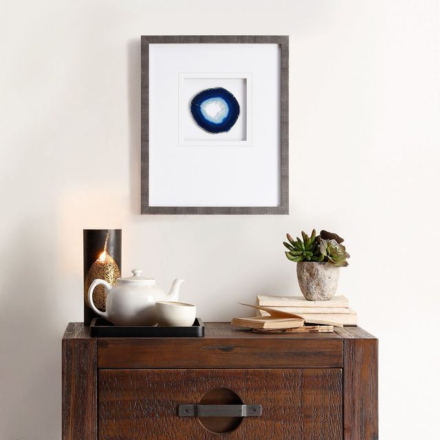 Olliix by Madison Park Natural Agate Blue 100% Real Stone Framed Graphic-3