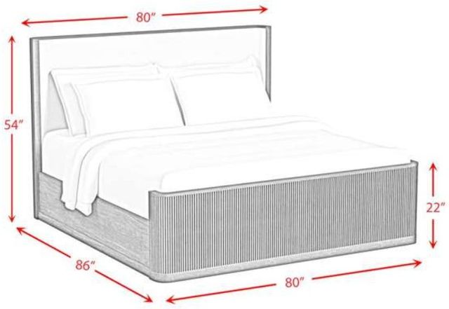 Elements International Sylvie Natural/White Upholstered King Panel Bed-2