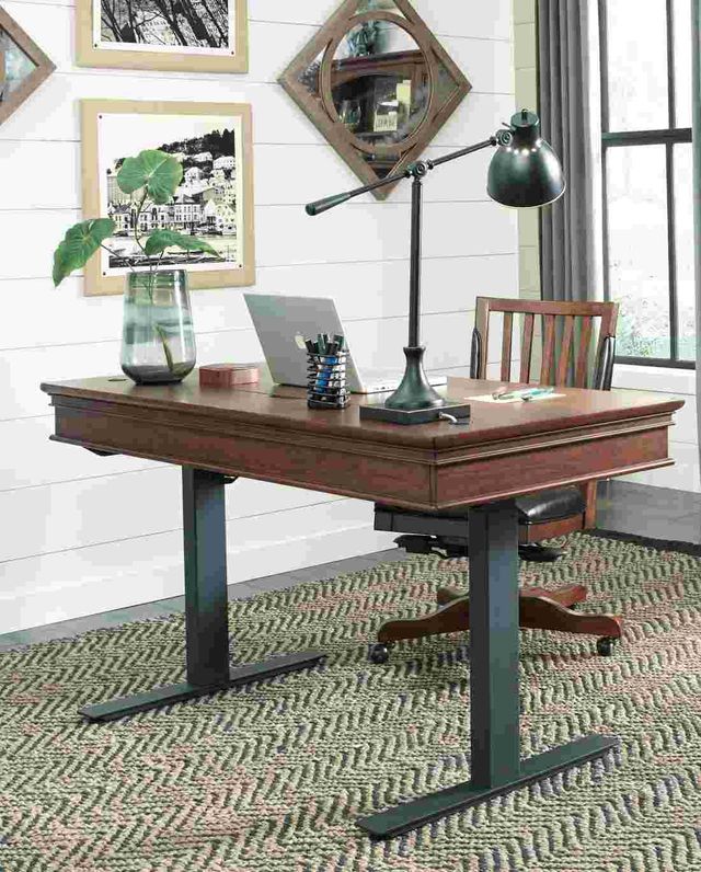 aspenhome® Oxford Whiskey Brown 60" Adjustable Lift Top Desk-0