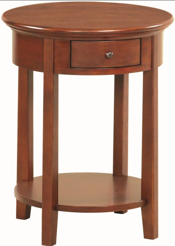 Whittier Wood® Furniture McKenzie Glazed Antique Cherry Round Side Table-0