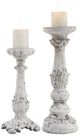 Crestview Collection Victorian 2-Piece White Candleholder Set-1