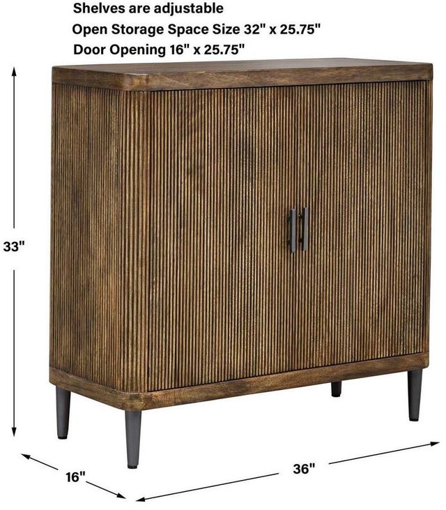 Uttermost® Pinstripe Light Walnut 2-Door Cabinet-3