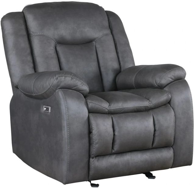 New Classic® Home Furnishings Morello Gray Power Glider Recliner-0