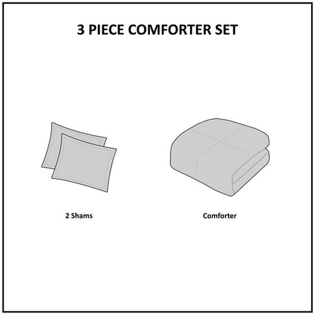 Olliix by INK+IVY Ivory Full/Queen Imani Cotton Comforter Mini Set-2