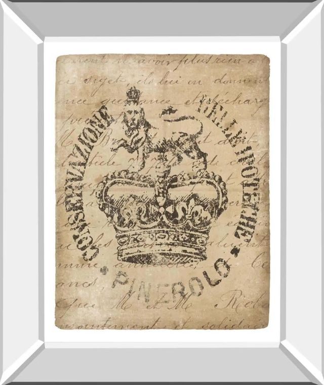 Classy Art Vintage Seal IV v2 by Wild Apple Portfolio Mirror Framed Wall Art-0