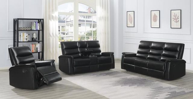 Coaster® Dario 3-Piece Black Reclining Living Room Set-0