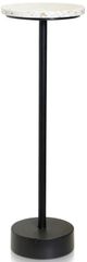StyleCraft Ebony Pedestal Drinking Table with White Top and Gold Accents-0