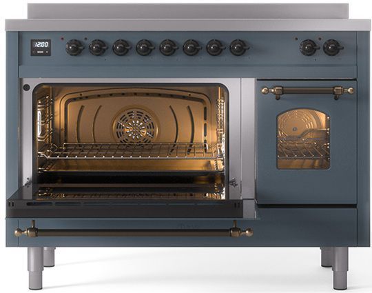 Ilve® Nostalgie II Series 48" Blue Grey Pro Style Induction Range-3