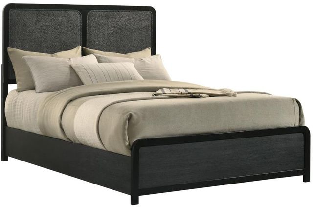 Coaster® Cavelle Black Youth Full Upholstered Panel Bed-3