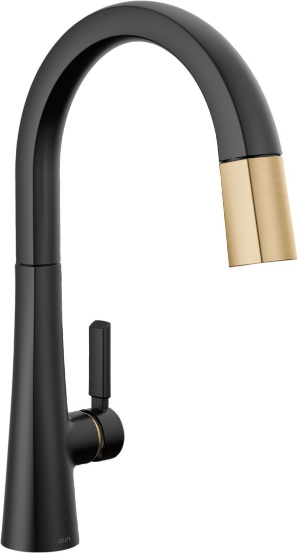 Delta Monrovia® Champagne Bronze/Matte Black Single Handle Pull-Down Kitchen Faucet-0