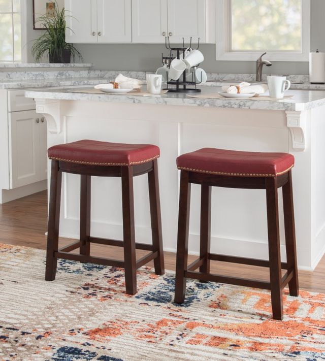 Linon Claridge Red Counter Stool-1