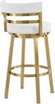Armen Living Madrid Gold/White Swivel Counter Stool-4