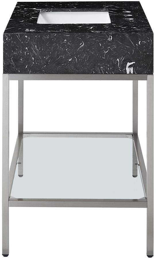 Meridian Furniture Marmo Black/Brushed Chrome 36" Bathroom Vanity-4