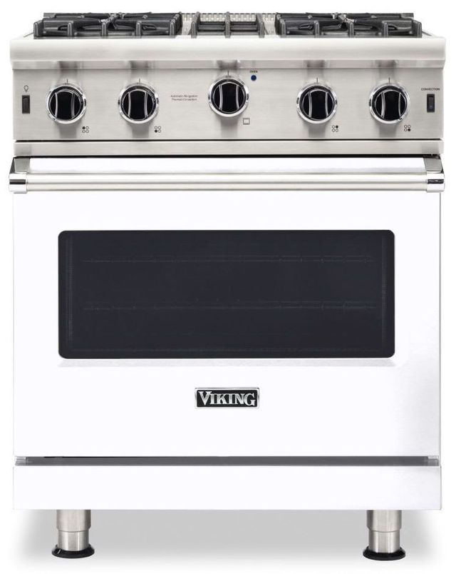 Viking® 5 Series 30" White Pro Style Natural Gas Range-0