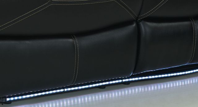 New Classic® Home Furnishings Flynn Premier Black Power Reclining Loveseat with Reading Light-1