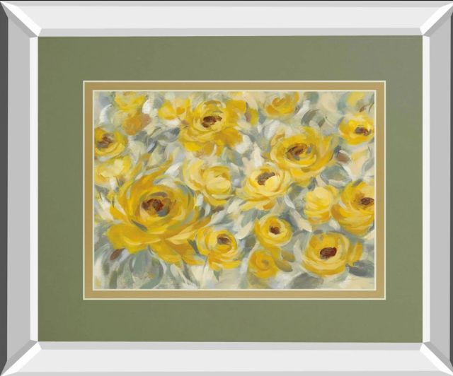 Classy Art Yellow Roses By Silvia Vassileva Mirror Framed Wall Art-1