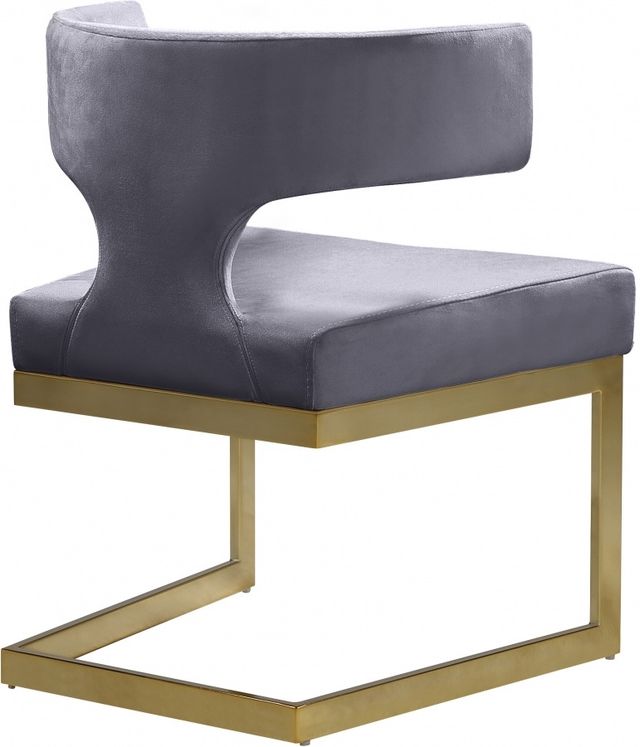 Meridian Furniture Alexandra Grey/Gold Velvet Dining Chair-3