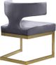 Meridian Furniture Alexandra Grey/Gold Velvet Dining Chair-3