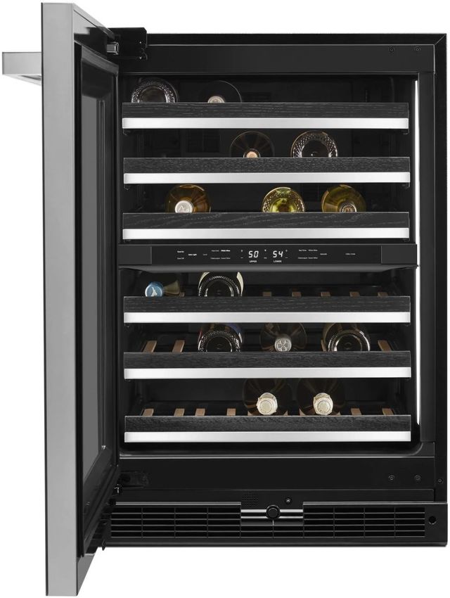 JennAir® NOIR™ 24" Black Left Swing Buit-In Wine Cooler-2
